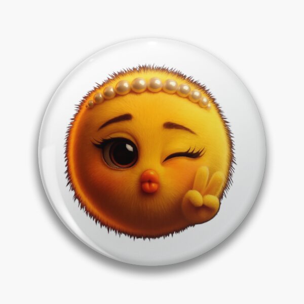 Item preview, Cute Wink Chick Emoji Sticker | Kawaii Yellow Chick Peace Sign PNG designed and sold by ashwin131.