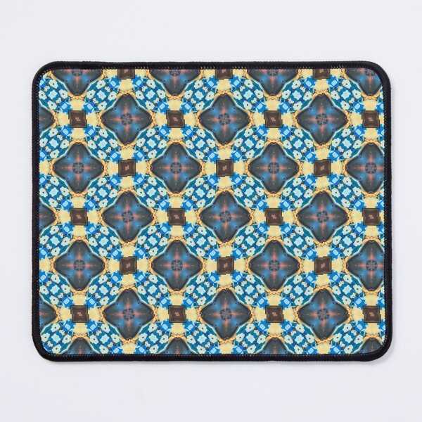 Item preview, Geometric Bleu and yellow Funky Flower Pattern A-Line Dress" designed and sold by Jonnekesart.