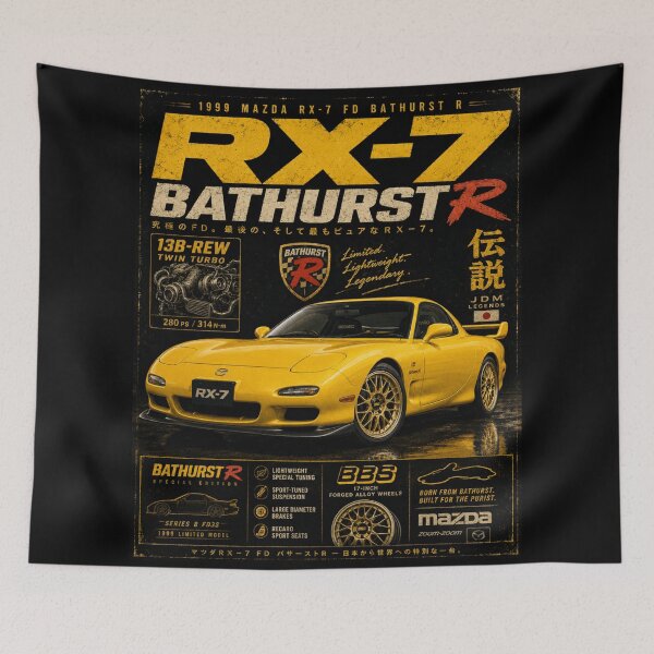 Item preview, 1999 Mazda RX-7 FD Bathurst R Speed Yellow Special Edition JDM Art designed and sold by TheArtOfCar.