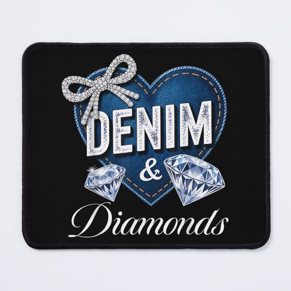 Item preview, Glamorous Denim and Diamonds Heart Graphic For Country Western Cowgirl Party designed and sold by Capisedo.