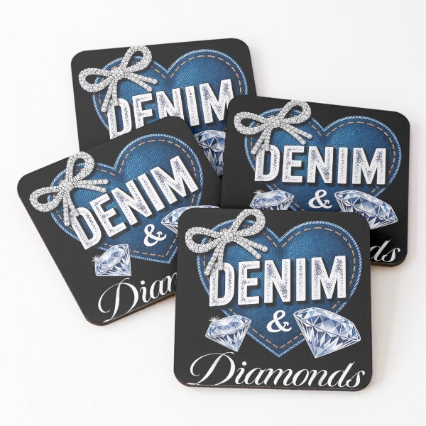 Item preview, Glamorous Denim and Diamonds Heart Graphic For Country Western Cowgirl Party designed and sold by Capisedo.
