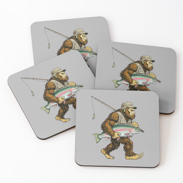 Item preview, Rainbow Trout Bigfoot Fisherman River Fishing Sasquatch designed and sold by ArleneRowe.