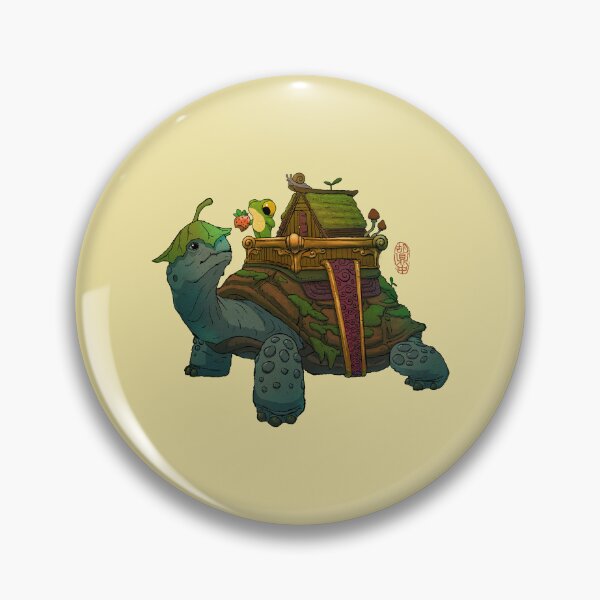 Item preview, Frog and Tortoise House - Whimsical Cute Swamp Friends Asian Art Illustration designed and sold by DingHuArt.
