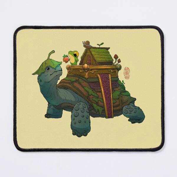 Item preview, Frog and Tortoise House - Whimsical Cute Swamp Friends Asian Art Illustration designed and sold by DingHuArt.
