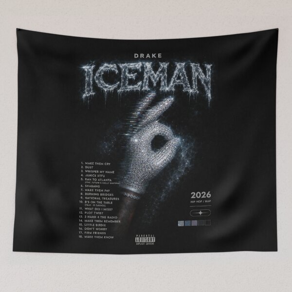 Item preview, Drake ICEMAN Album Poster Black designed and sold by icytone.