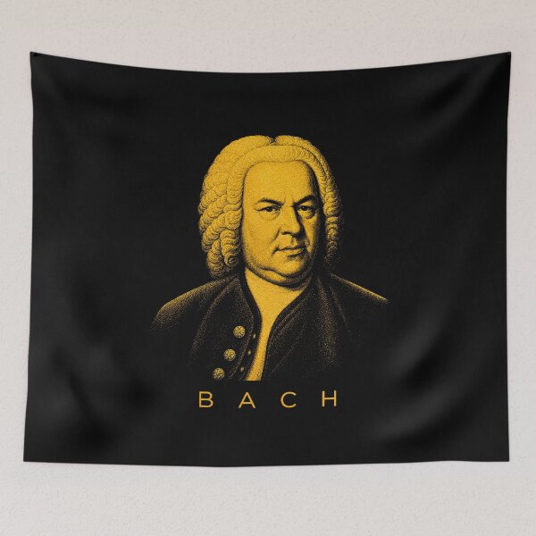 Aperçu de l'œuvre Affiche dorée de Johann Sebastian Bach créée et vendue par CMYKStudio.