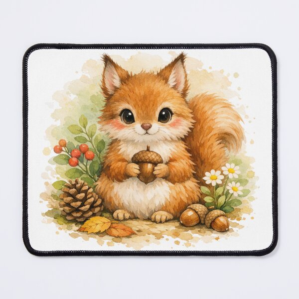 Item preview, Cute Watercolor Baby Squirrel Illustration designed and sold by wipaspace.