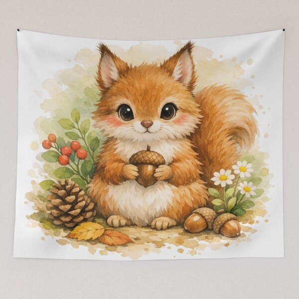Item preview, Cute Watercolor Baby Squirrel Illustration designed and sold by wipaspace.