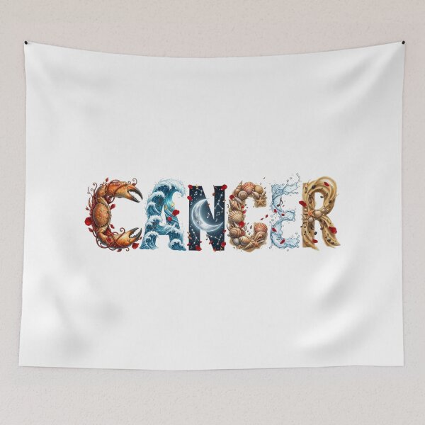 Item preview, Cancer Zodiac Sign Art Watery Crab Collage with Shells & Moon designed and sold by Gianni Capone Italian Design.
