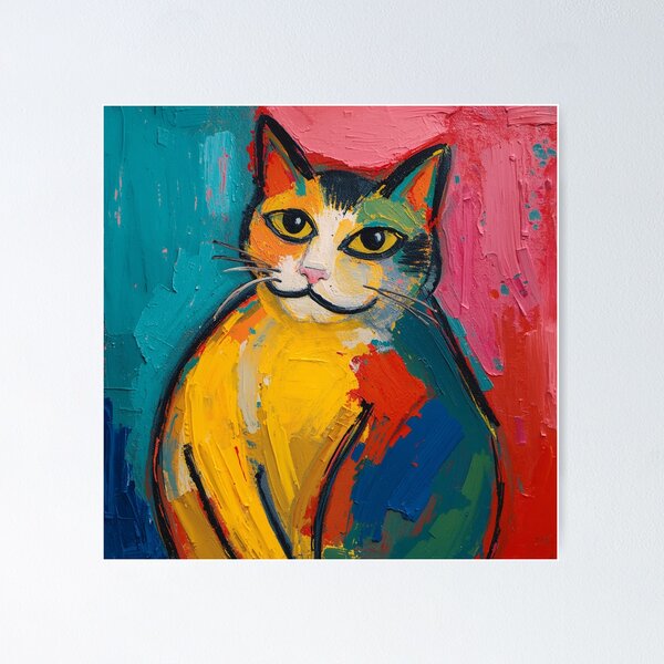 Item preview, smug cat fauvism art designed and sold by cloudzer0000.