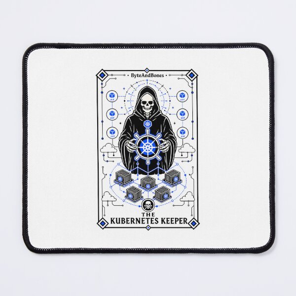 Item preview, The Kubernetes Keeper Tarot Card - DevOps Container Engineer Gift designed and sold by ByteAndBones.