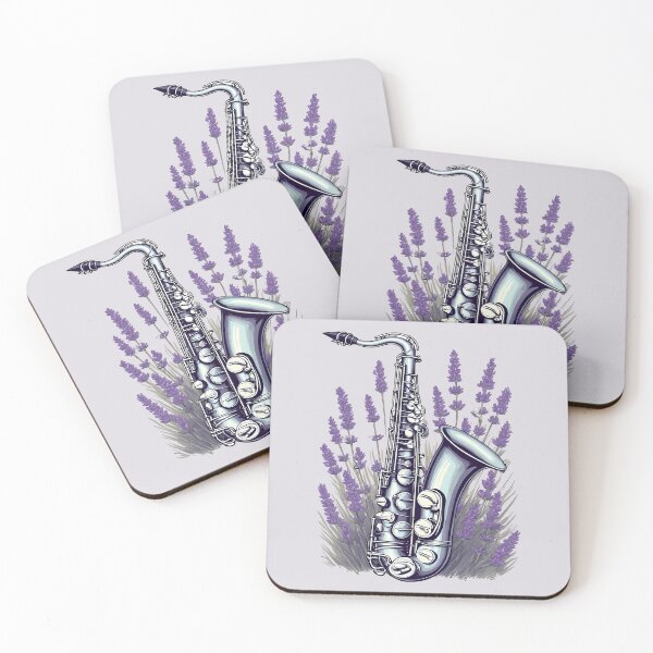 Item preview, Saxophone and Lavender - World Music Day and Botanical designed and sold by Art-Arcade6.