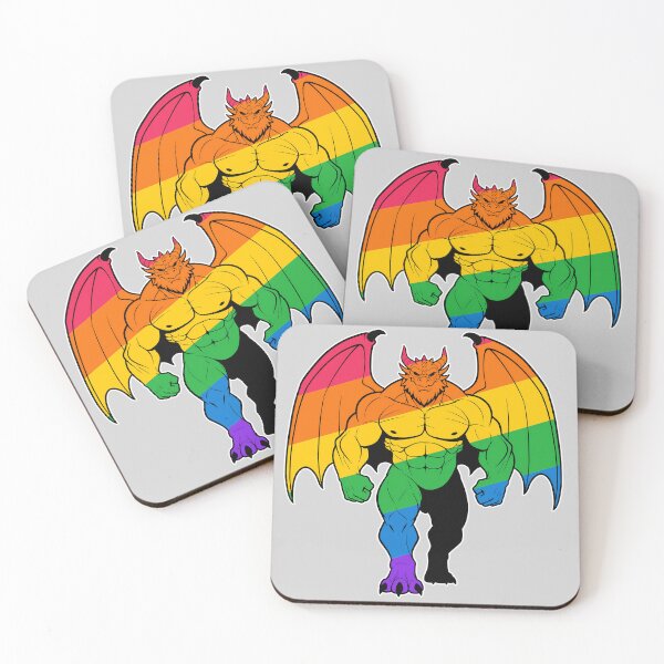 Item preview, Muscular Dragon LGBTQ Pride Scalie designed and sold by BlueBullBazaar.