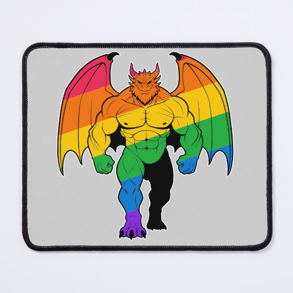 Item preview, Muscular Dragon LGBTQ Pride Scalie designed and sold by BlueBullBazaar.