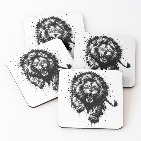 Item preview, Roaring Lion King Ink Splatter Illustration designed and sold by ffpdsgn.