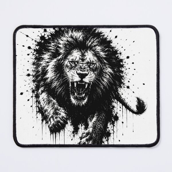 Item preview, Roaring Lion King Ink Splatter Illustration designed and sold by ffpdsgn.