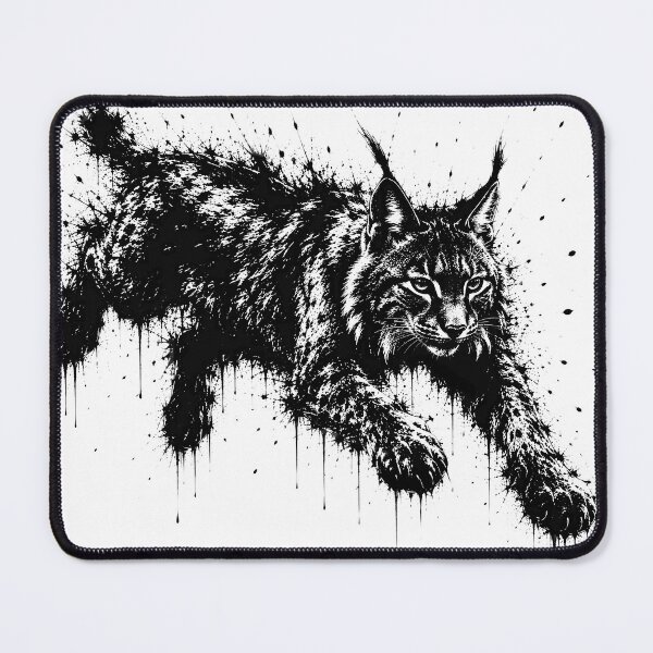 Item preview, Wild Lynx Pounce Ink Splatter Art designed and sold by ffpdsgn.