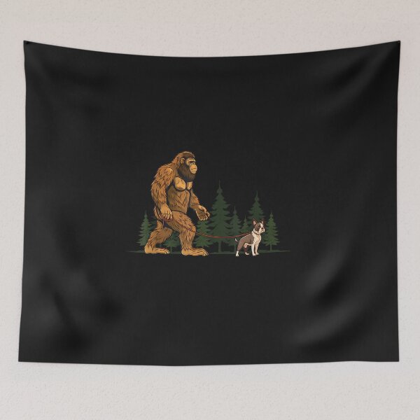 Item preview, Funny Boston Terrier Bigfoot Dog Walking Dog Mom Dad Kids designed and sold by FrankIsabel.