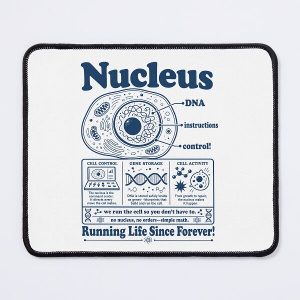 Item preview, Nucleus Diagram Running Life Since Forever Biology Humor designed and sold by FreshVibe Prints.