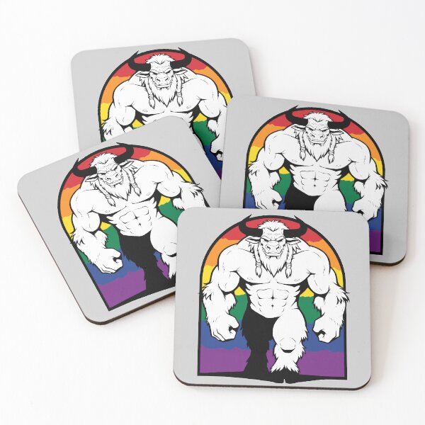 Item preview, Gay Muscle Bull LGBTQ Rainbow Portal designed and sold by BlueBullBazaar.