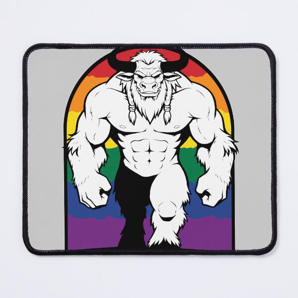 Item preview, Gay Muscle Bull LGBTQ Rainbow Portal designed and sold by BlueBullBazaar.