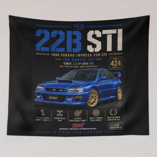 Item preview, 1998 Subaru Impreza 22B STI Wide Body WRC JDM Limited Edition Vintage Art designed and sold by TheArtOfCar.