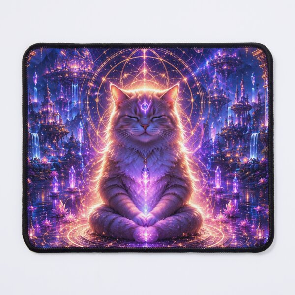 Item preview, Future Dream Escapes Astral Zen Cat Cosmic Meditation Fantasy Art designed and sold by Mindworx21.