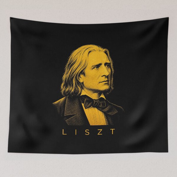 Item preview, Franz Liszt  golden poster designed and sold by CMYKStudio.
