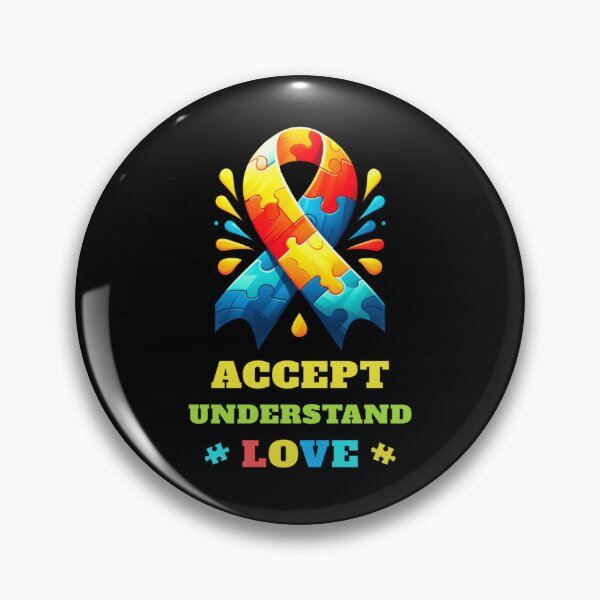 Item preview, Autism Awareness Ribbon Accept Understand Love Puzzle Pieces Neurodiversity Support Art designed and sold by KrystinaGiGi.