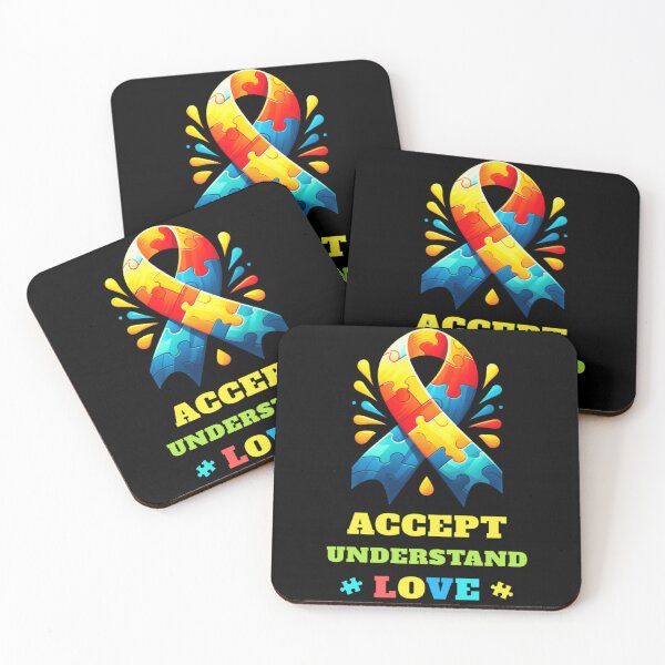 Item preview, Autism Awareness Ribbon Accept Understand Love Puzzle Pieces Neurodiversity Support Art designed and sold by KrystinaGiGi.