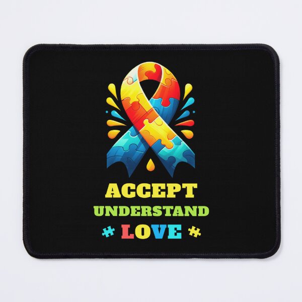 Item preview, Autism Awareness Ribbon Accept Understand Love Puzzle Pieces Neurodiversity Support Art designed and sold by KrystinaGiGi.