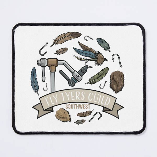 Item preview, "Fly Tyers Guild (southwest)" vector fly fishing illustration. designed and sold by Art-Horizon.