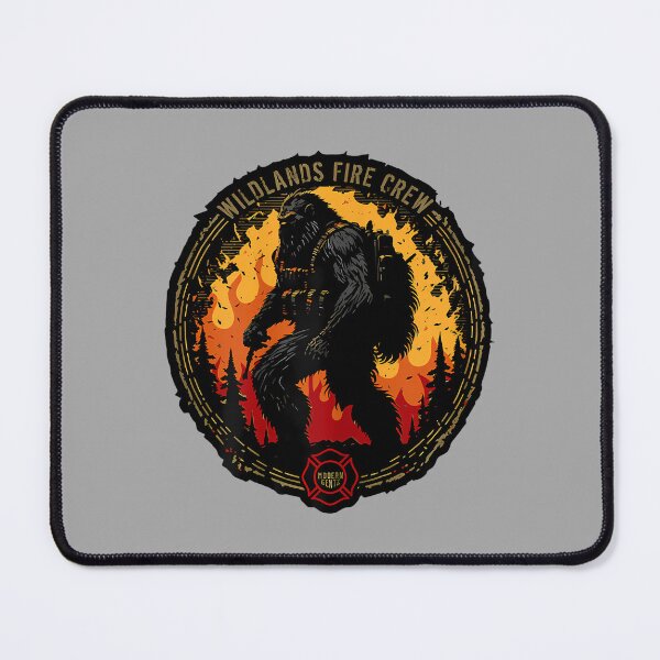 Item preview, Retro Bigfoot Wildland Firefighter Sasquatch Fireman Gifts designed and sold by ArleneRowe.