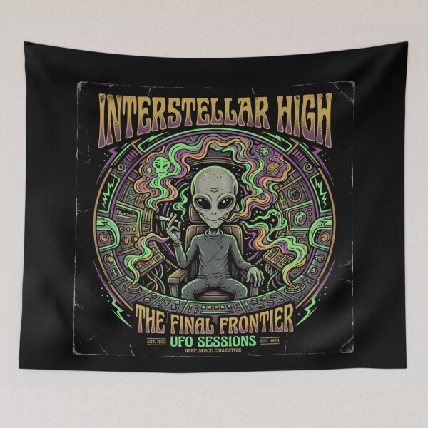 Item preview, Smoking Alien UFO designed and sold by ALL ART .