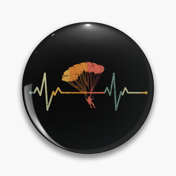 Item preview, Retro Paragliding Heartbeat EKG Pulse Line Vintage Sunset Skydiving Adventure Gift designed and sold by KrystinaGiGi.