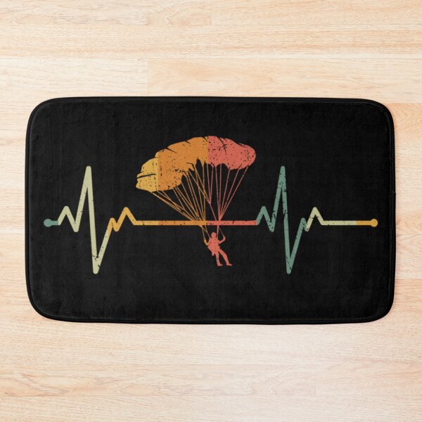 Item preview, Retro Paragliding Heartbeat EKG Pulse Line Vintage Sunset Skydiving Adventure Gift designed and sold by KrystinaGiGi.