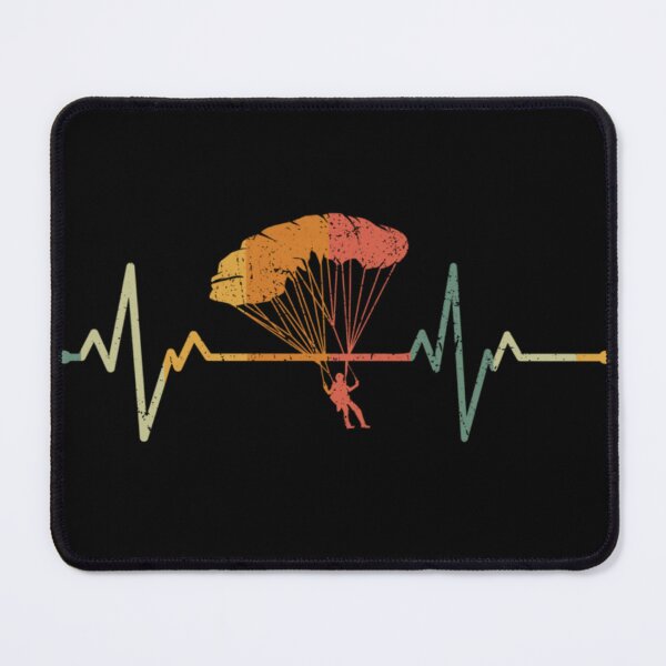 Item preview, Retro Paragliding Heartbeat EKG Pulse Line Vintage Sunset Skydiving Adventure Gift designed and sold by KrystinaGiGi.