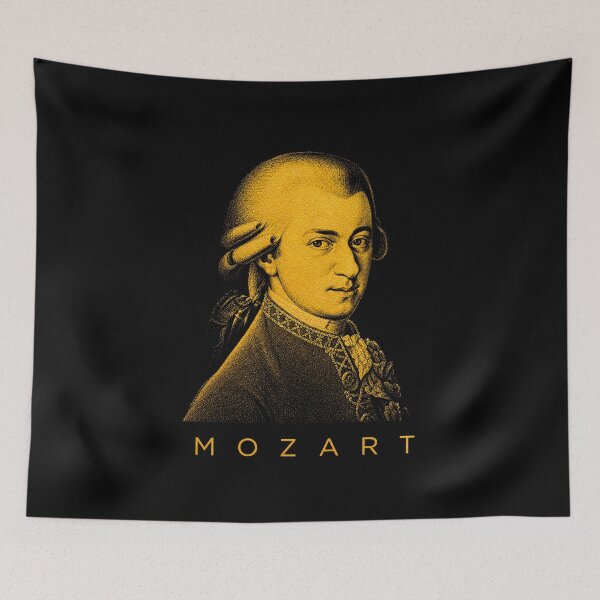 Item preview, Wolfgang Amadeus Mozart golden poster designed and sold by CMYKStudio.