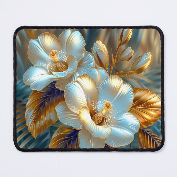 Item preview, White Tropical Flowers and Palm Leaves designed and sold by MargaretWiktor.