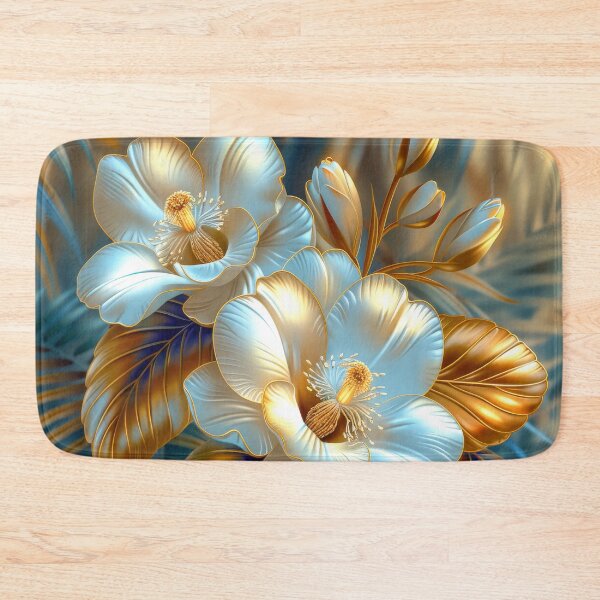 Item preview,  White Tropical Flowers and Palm Leaves designed and sold by MargaretWiktor.