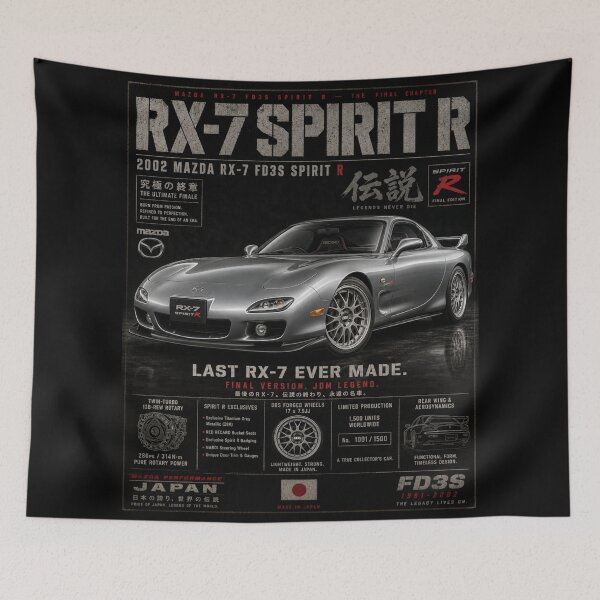 Item preview, 2002 Mazda RX-7 Spirit R Final Edition 13B Rotary JDM Legend Vintage Art designed and sold by TheArtOfCar.