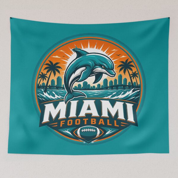 Item preview, Miami Football Coastal Vintage Sports Logo Shirt designed and sold by TKOprintdesigns.