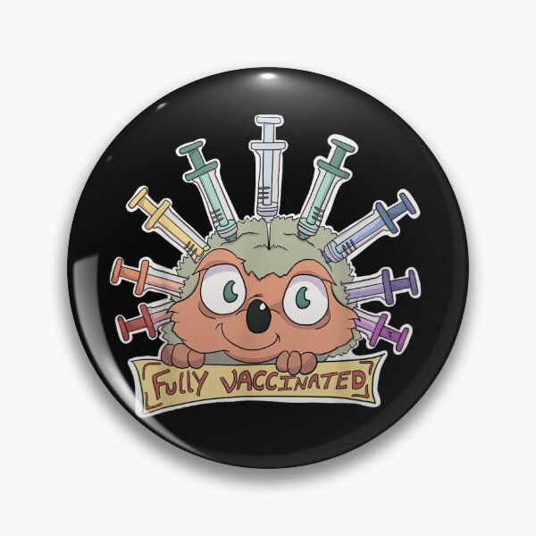 Item preview, Fully Vaccinated Hedgehog Holding Banner Colorful Syringe Health Protection Awareness Art designed and sold by KrystinaGiGi.
