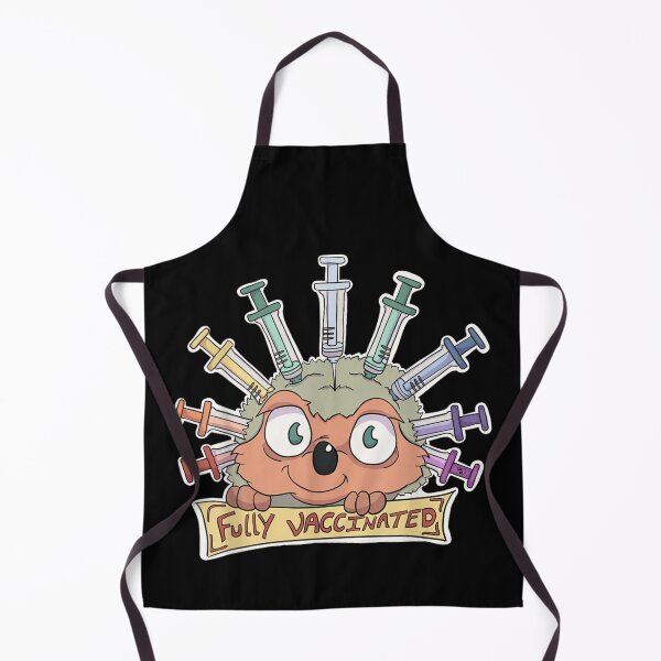 Item preview, Fully Vaccinated Hedgehog Holding Banner Colorful Syringe Health Protection Awareness Art designed and sold by KrystinaGiGi.