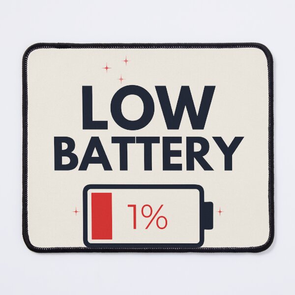Item preview, Low Battery Minimal Burnout Typography Design designed and sold by Uvclick.