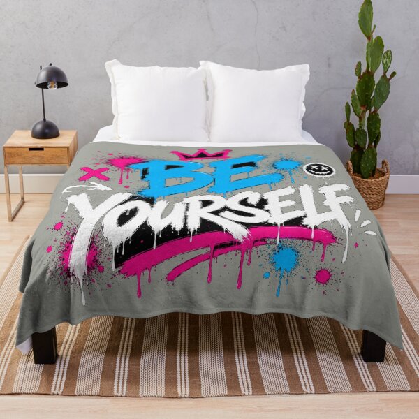 Item preview, BE YOURSELF Graffiti Motivation Shirt | Neon Urban Art designed and sold by JustResultsCo.