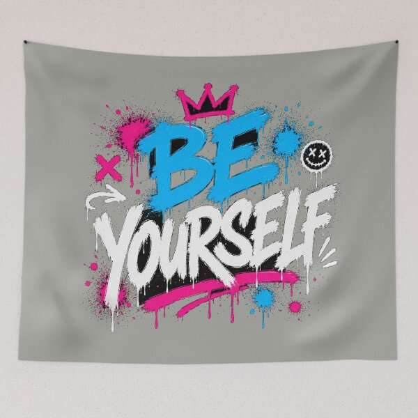 Item preview, BE YOURSELF Graffiti Motivation Shirt | Neon Urban Art designed and sold by JustResultsCo.