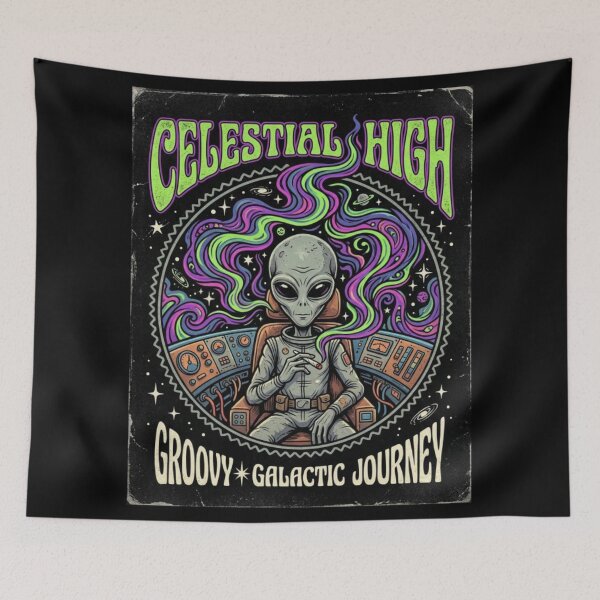 Item preview, Smoking Alien UFO designed and sold by ALL ART .