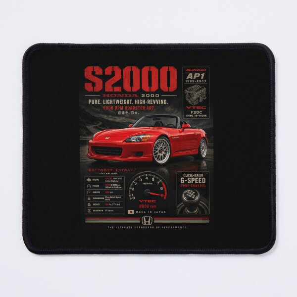 Item preview, 2000 Honda S2000 AP1 F20C VTEC 9000 RPM JDM Roadster Vintage Art designed and sold by TheArtOfCar.