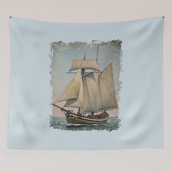 Item preview, The 'Tiger' Pinky Schooner: Vintage New England Maritime Art designed and sold by FreiherrPK.